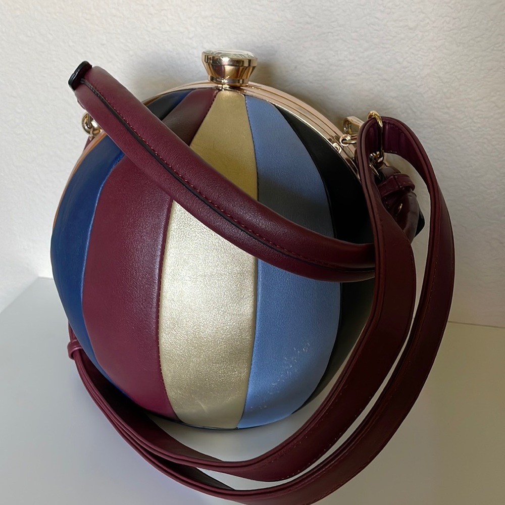 Round ball purse handbag multicolored- basketball purse